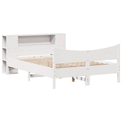 vidaXL Massivholzbett ohne Matratze Weiß 150x200 cm Kiefernholz
