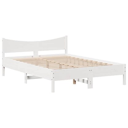 vidaXL Massivholzbett ohne Matratze Weiß 150x200 cm Kiefernholz