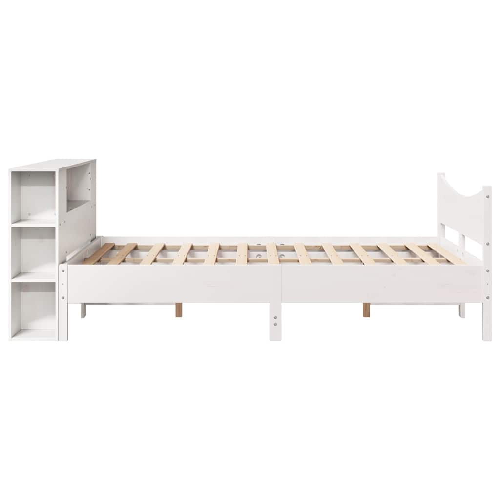 vidaXL Massivholzbett ohne Matratze Weiß 150x200 cm Kiefernholz