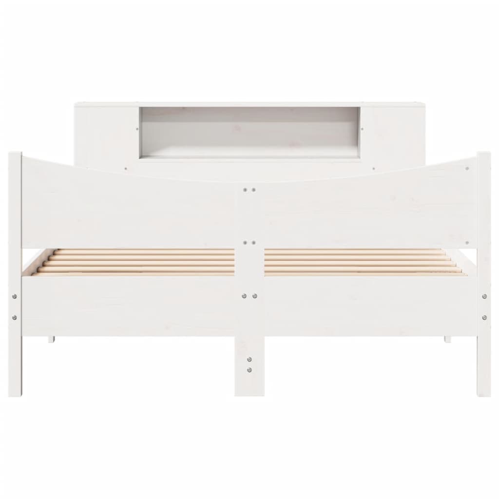 vidaXL Massivholzbett ohne Matratze Weiß 140x190 cm Kiefernholz