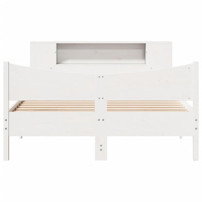 vidaXL Massivholzbett ohne Matratze Weiß 140x190 cm Kiefernholz