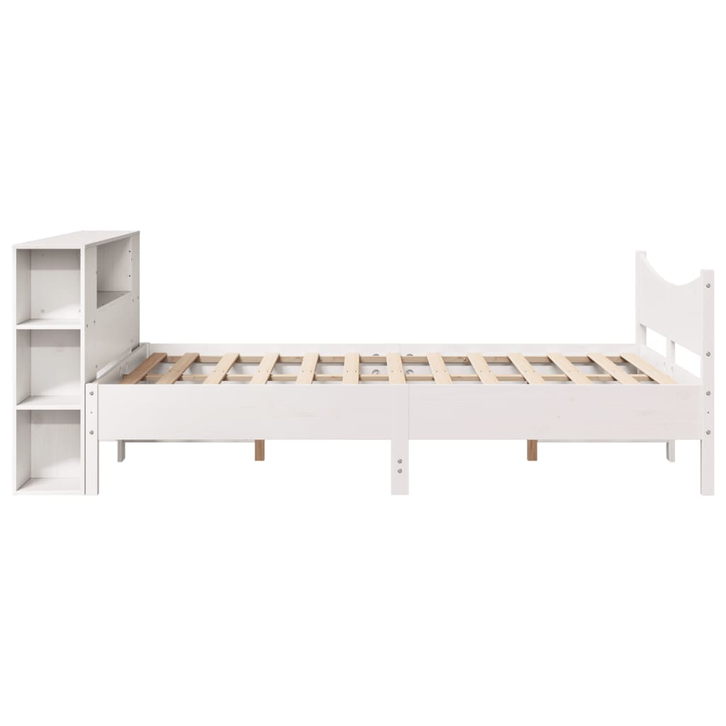 vidaXL Massivholzbett ohne Matratze Weiß 140x190 cm Kiefernholz