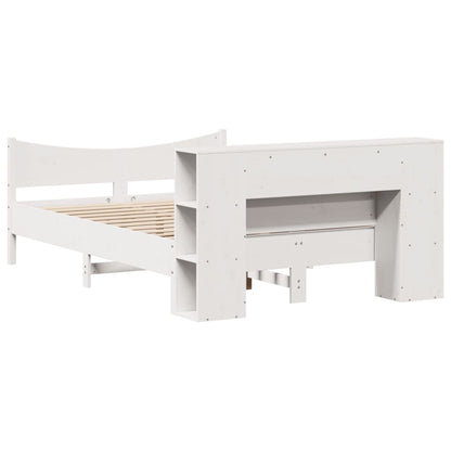 vidaXL Massivholzbett ohne Matratze Weiß 140x190 cm Kiefernholz