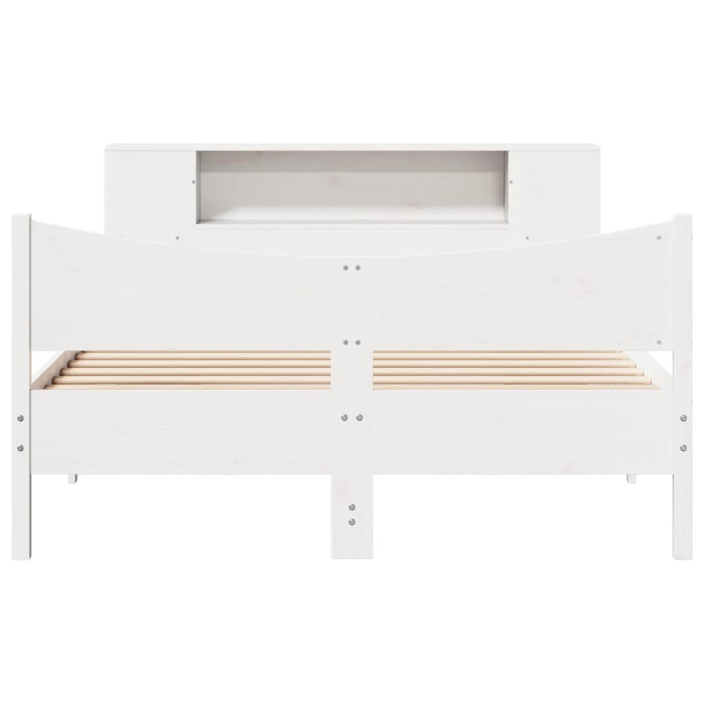 vidaXL Massivholzbett ohne Matratze Weiß 135x190 cm Kiefernholz