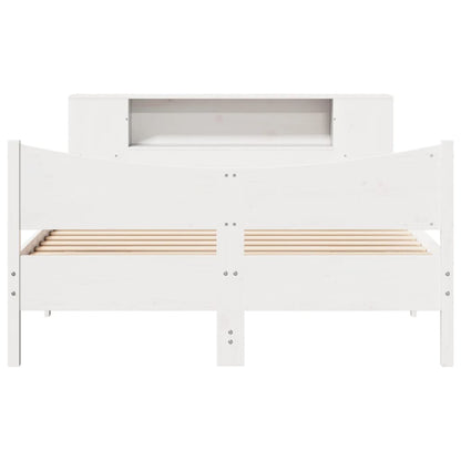 vidaXL Massivholzbett ohne Matratze Weiß 135x190 cm Kiefernholz