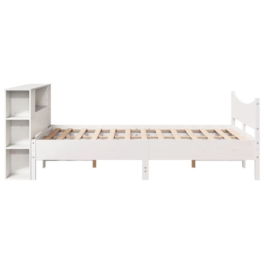 vidaXL Massivholzbett ohne Matratze Weiß 135x190 cm Kiefernholz