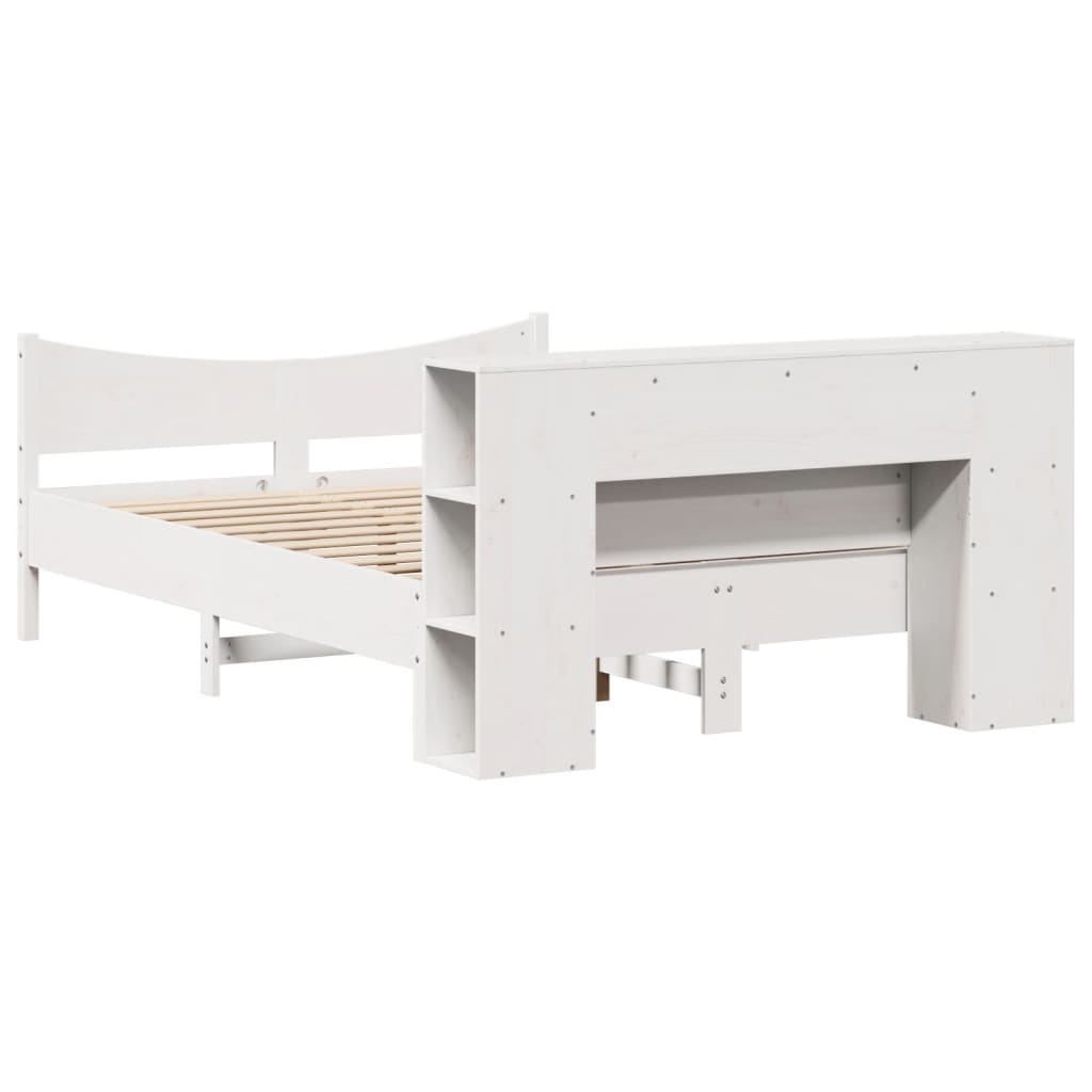 vidaXL Massivholzbett ohne Matratze Weiß 120x190 cm Kiefernholz