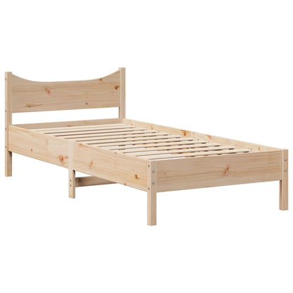vidaXL Massivholzbett ohne Matratze 75x190 cm Kiefernholz