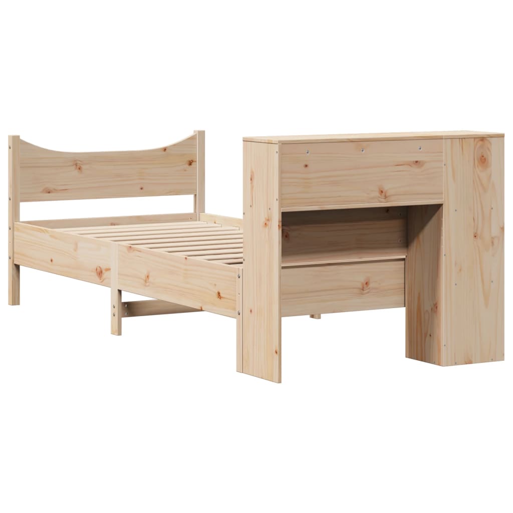 vidaXL Massivholzbett ohne Matratze 75x190 cm Kiefernholz