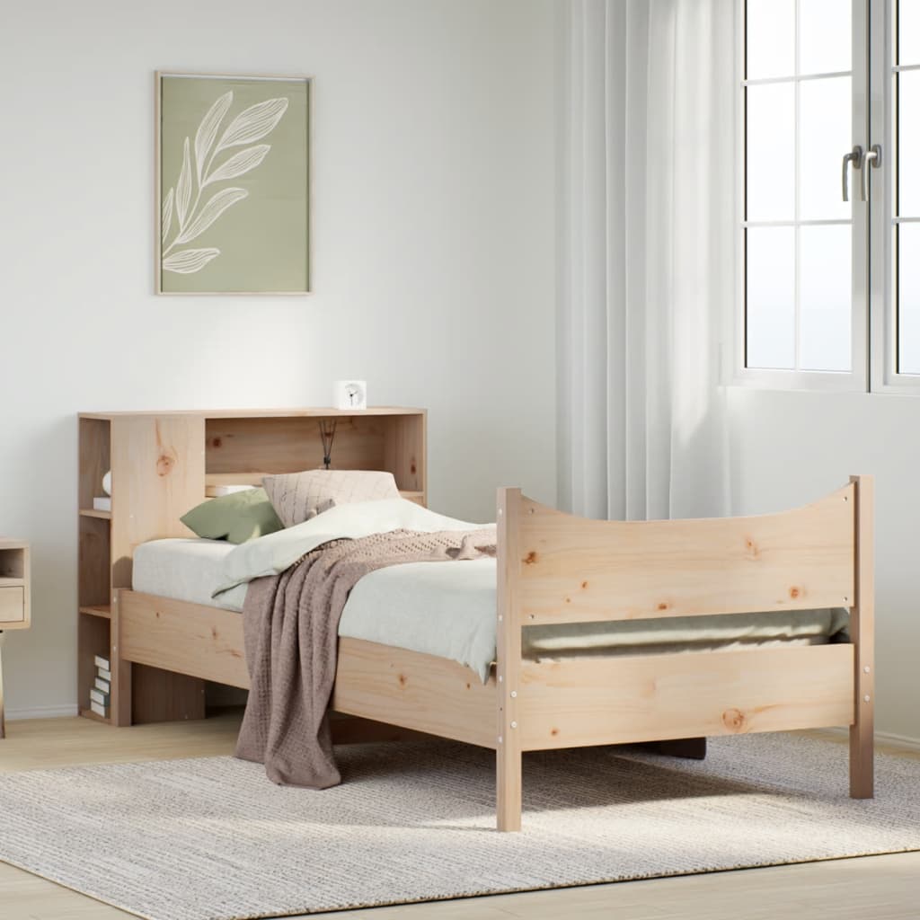 vidaXL Massivholzbett ohne Matratze 75x190 cm Kiefernholz
