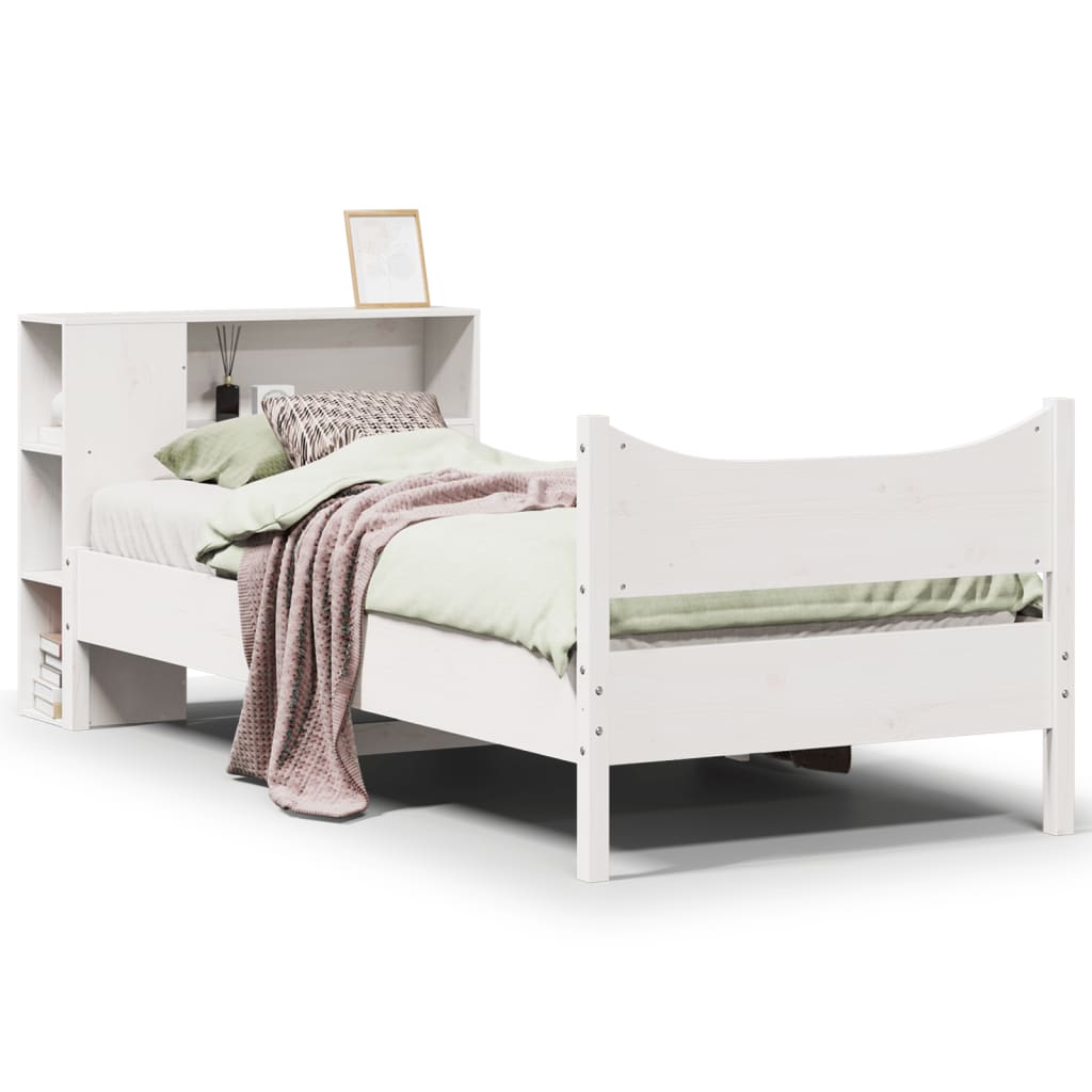 vidaXL Lit en bois massif sans matelas Blanc 75x190 cm Bois de pin
