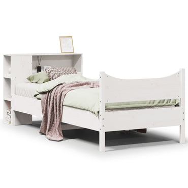 vidaXL Lit en bois massif sans matelas Blanc 75x190 cm Bois de pin