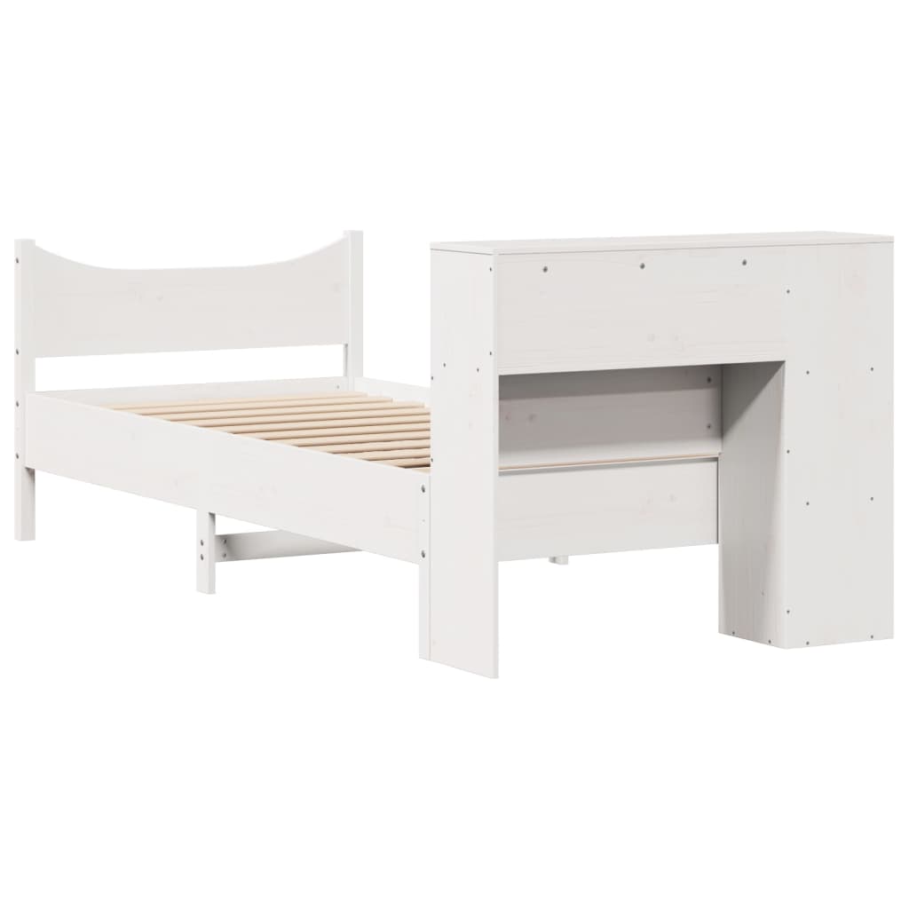 vidaXL Lit en bois massif sans matelas Blanc 75x190 cm Bois de pin