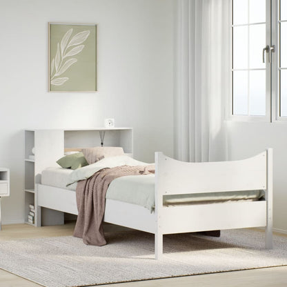 vidaXL Lit en bois massif sans matelas Blanc 75x190 cm Bois de pin