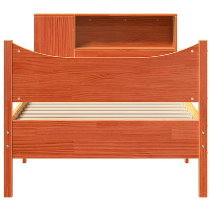 vidaXL Massivholzbett ohne Matratze Wachsbraun 75x190 cm Kiefernholz