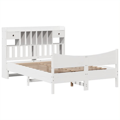 vidaXL Massivholzbett ohne Matratze Weiß 160x200 Kiefernholz