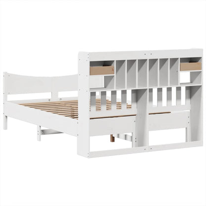 vidaXL Massivholzbett ohne Matratze Weiß 160x200 Kiefernholz
