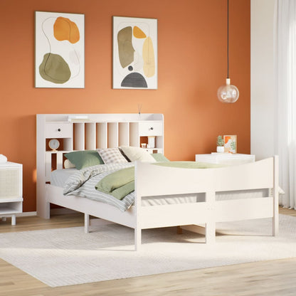 vidaXL Massivholzbett ohne Matratze Weiß 160x200 Kiefernholz