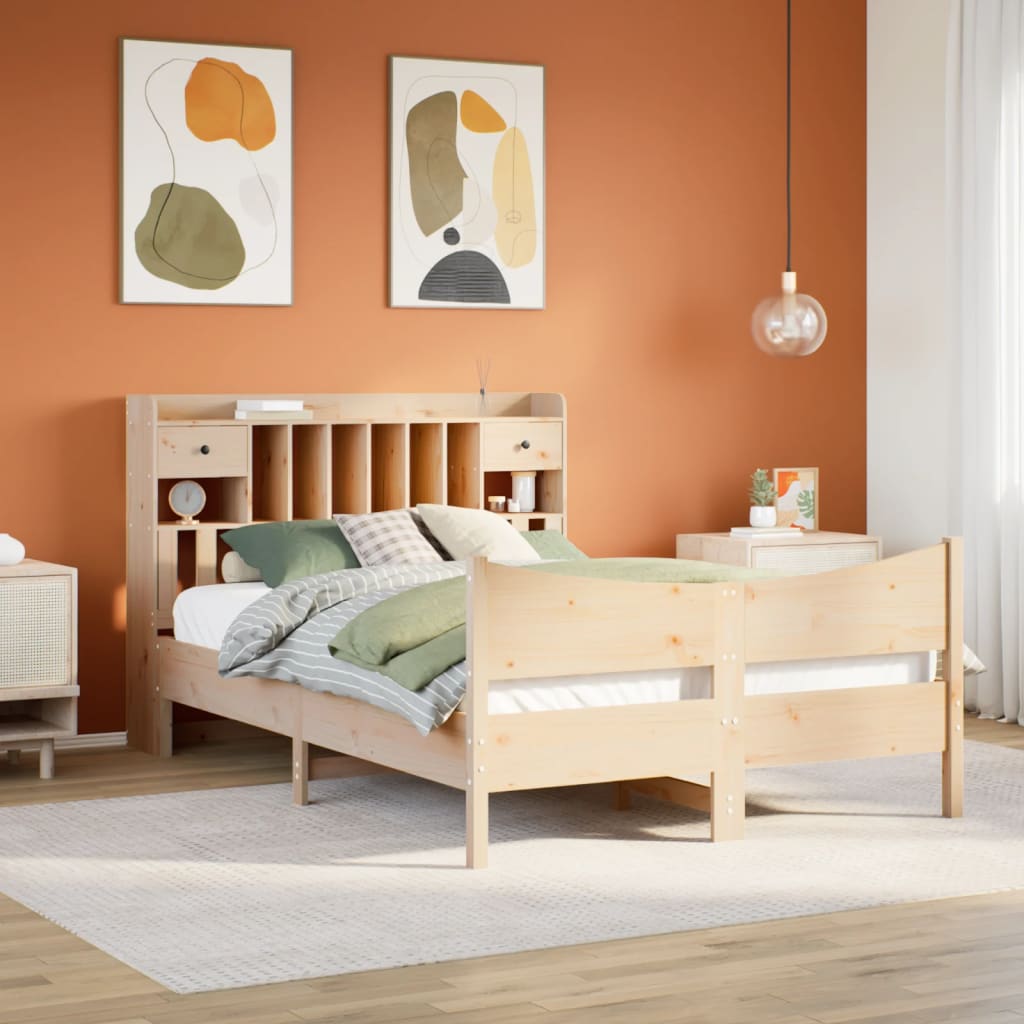 vidaXL Massivholzbett ohne Matratze 150x200 cm Kiefernholz