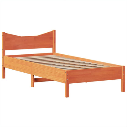 vidaXL Massivholzbett ohne Matratze Wachsbraun 100x200 Kiefernholz