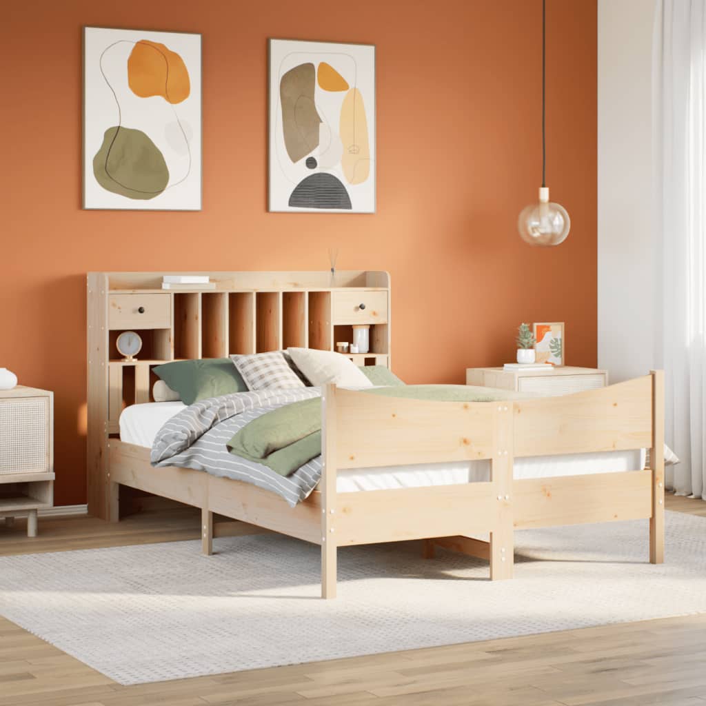 vidaXL Massivholzbett ohne Matratze 140x190 cm Kiefernholz