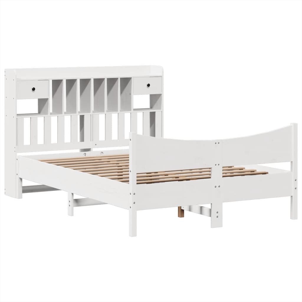 vidaXL Lit en bois massif sans matelas Blanc 140x190 cm Pin
