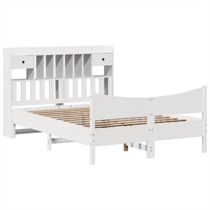 vidaXL Lit en bois massif sans matelas Blanc 140x190 cm Pin