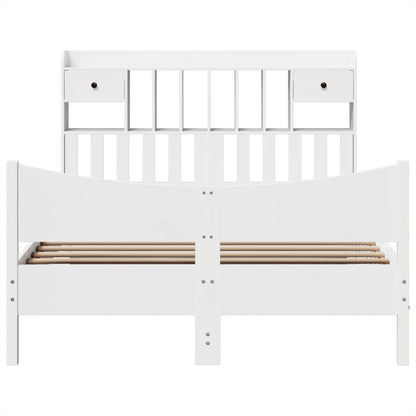vidaXL Lit en bois massif sans matelas Blanc 140x190 cm Pin