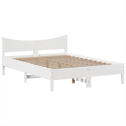vidaXL Lit en bois massif sans matelas Blanc 140x190 cm Pin