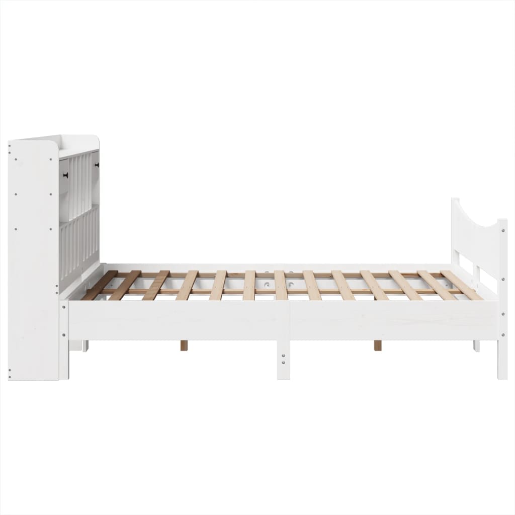 vidaXL Lit en bois massif sans matelas Blanc 140x190 cm Pin