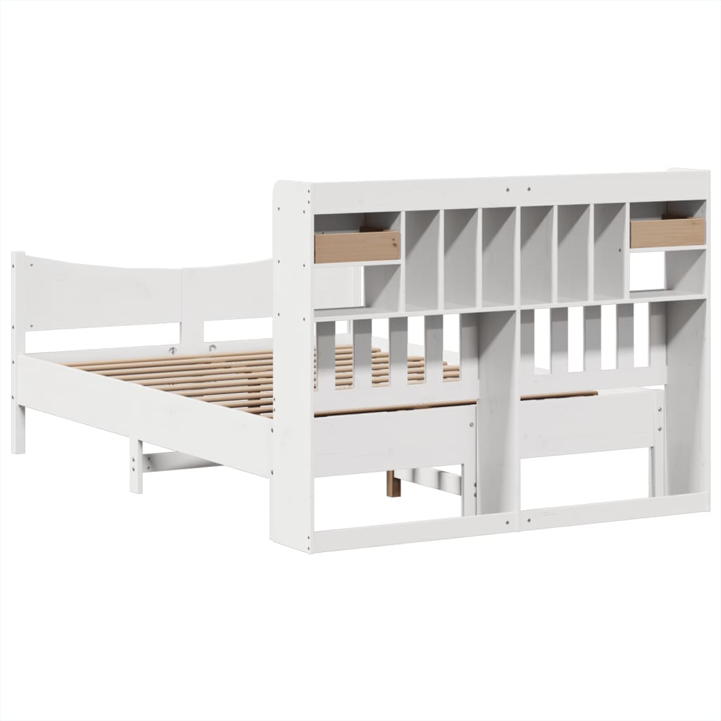 vidaXL Lit en bois massif sans matelas Blanc 140x190 cm Pin