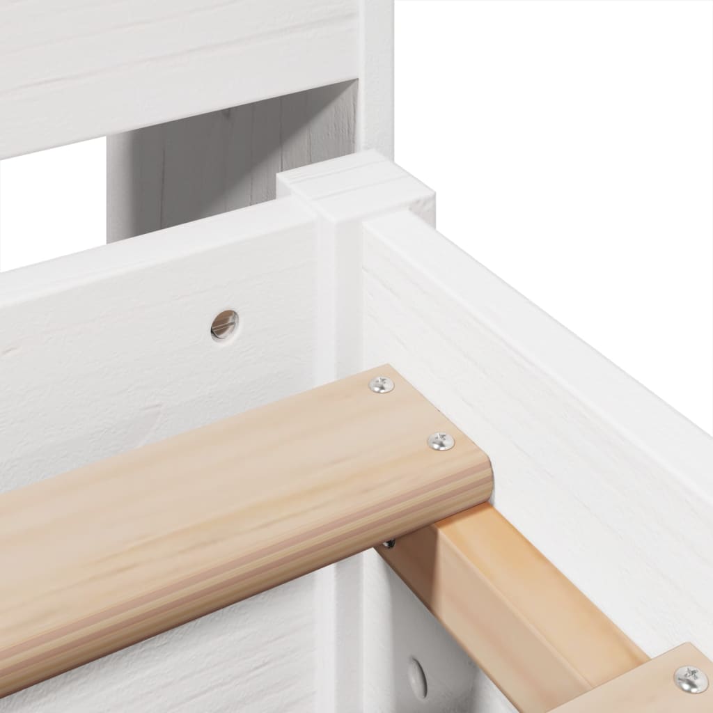 vidaXL Lit en bois massif sans matelas Blanc 140x190 cm Pin
