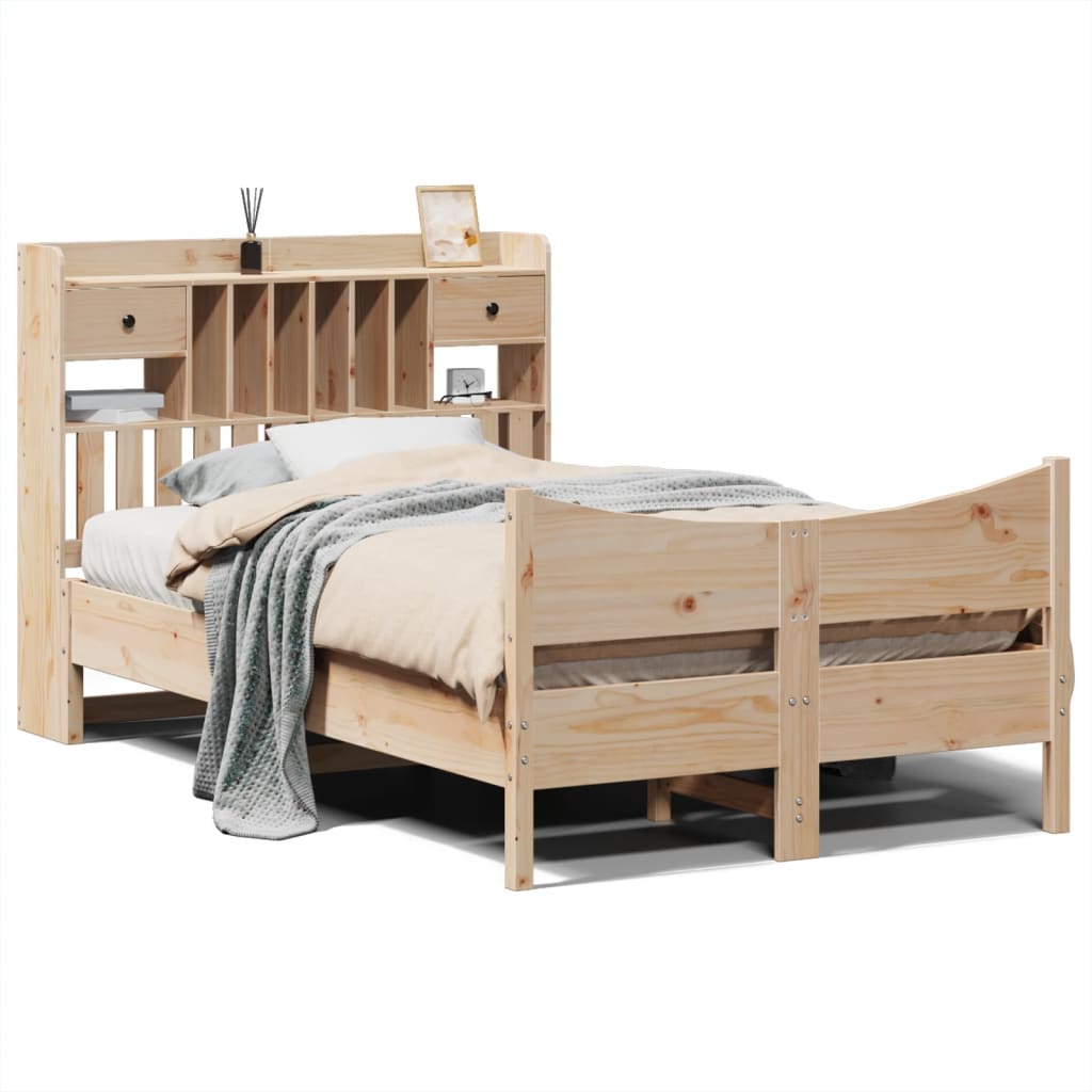 vidaXL Lit en bois massif sans matelas 135x190 cm Pin