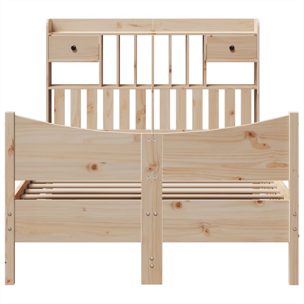 vidaXL Lit en bois massif sans matelas 135x190 cm Pin