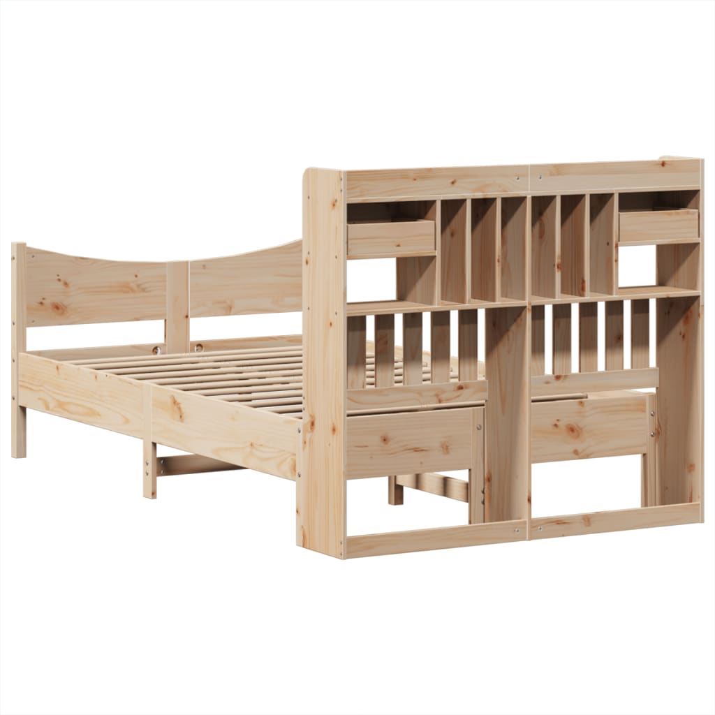vidaXL Lit en bois massif sans matelas 135x190 cm Pin
