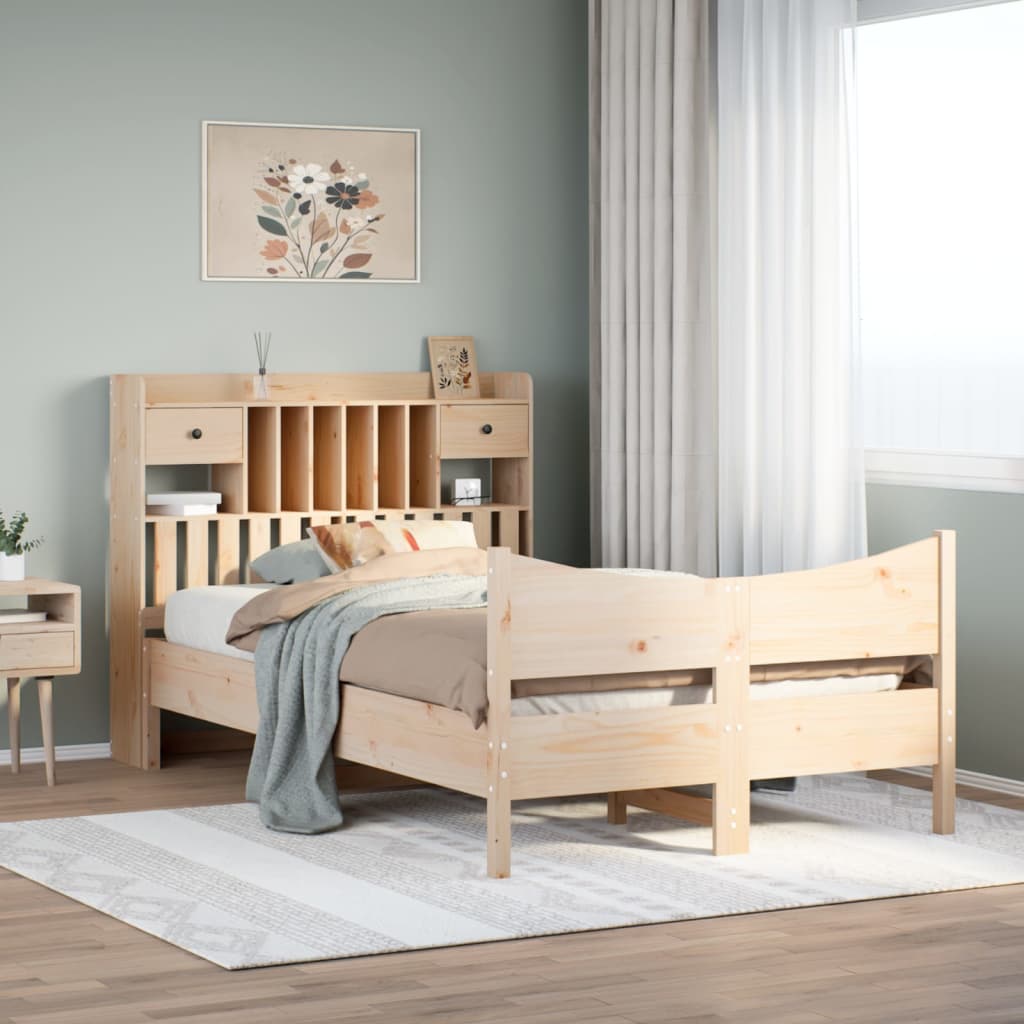 vidaXL Lit en bois massif sans matelas 135x190 cm Pin