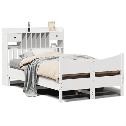 vidaXL Massivholzbett ohne Matratze Weiß 135x190 cm Kiefernholz