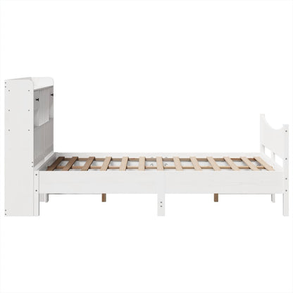 vidaXL Massivholzbett ohne Matratze Weiß 135x190 cm Kiefernholz