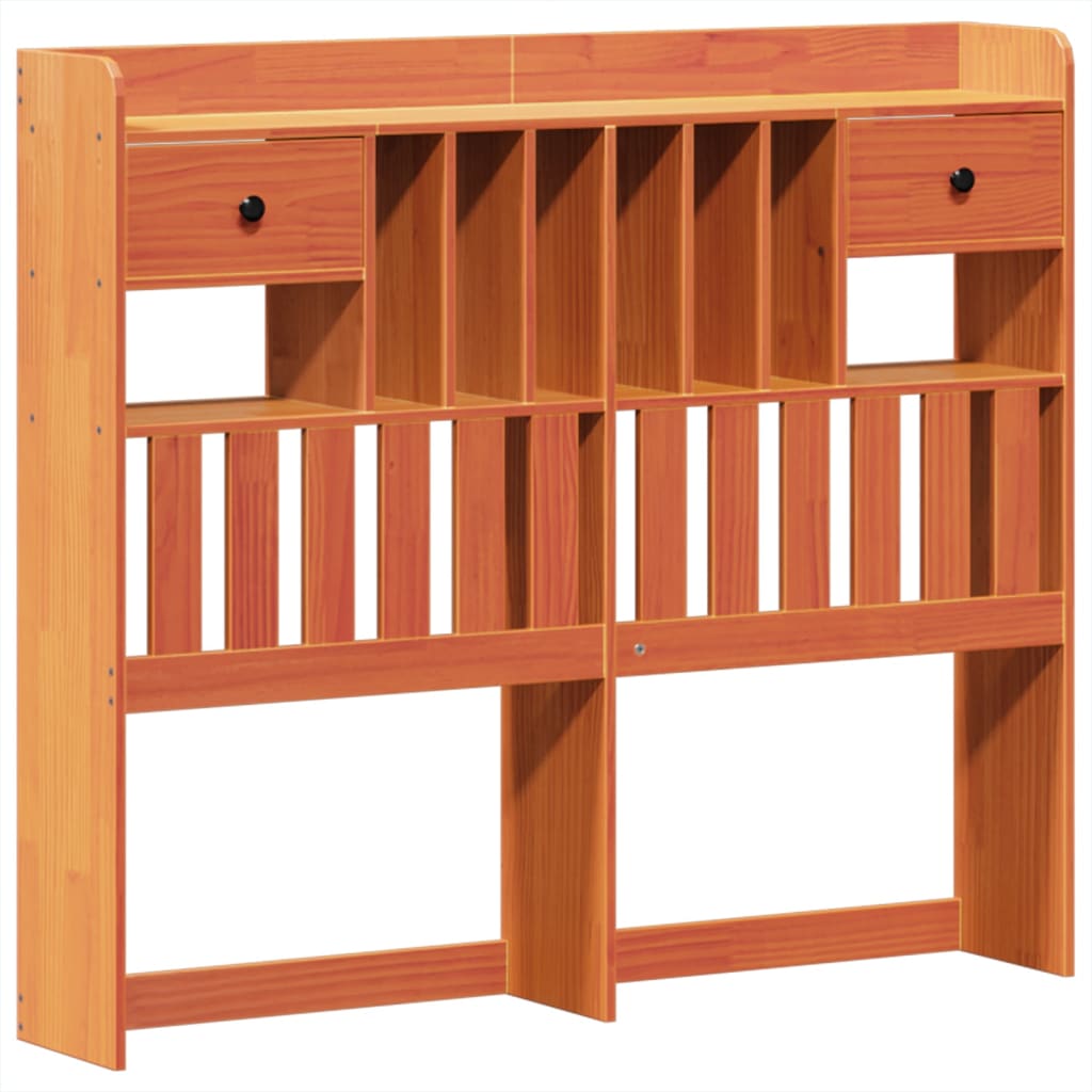 vidaXL Massivholzbett ohne Matratze Wachsbraun 135x190 cm Kiefernholz