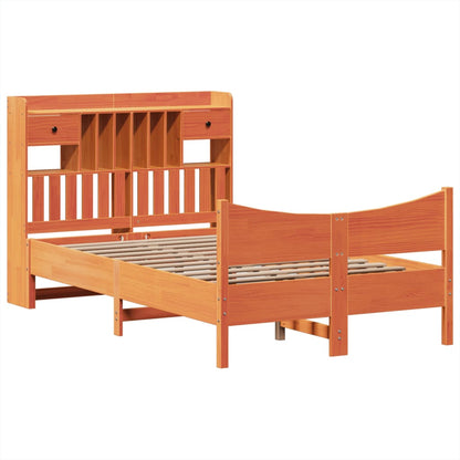 vidaXL Massivholzbett ohne Matratze Wachsbraun 120x190 cm Kiefernholz