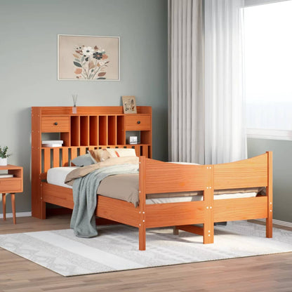 vidaXL Massivholzbett ohne Matratze Wachsbraun 120x190 cm Kiefernholz