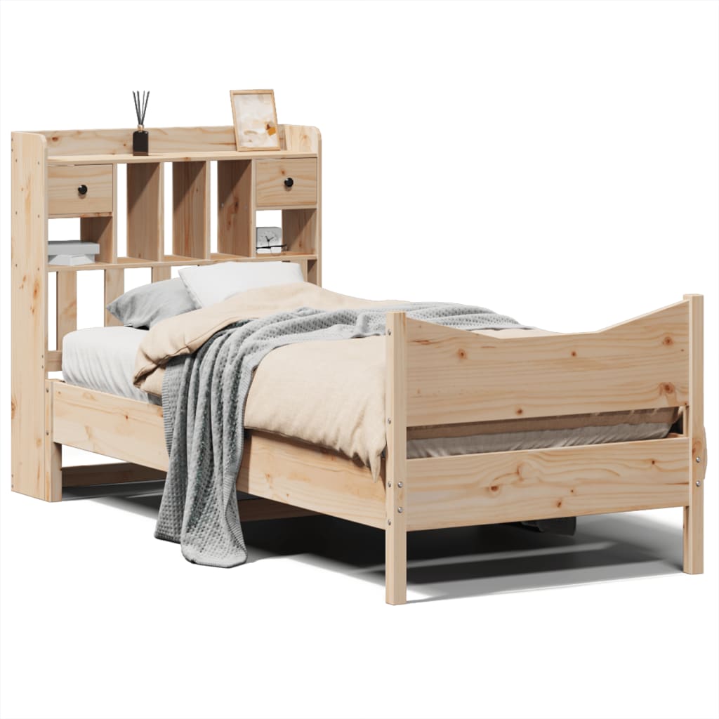 vidaXL Massivholzbett ohne Matratze 75x190 cm Kiefernholz