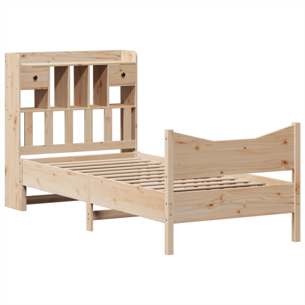 vidaXL Massivholzbett ohne Matratze 75x190 cm Kiefernholz