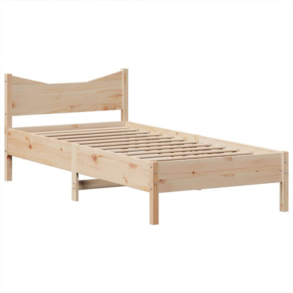 vidaXL Massivholzbett ohne Matratze 75x190 cm Kiefernholz