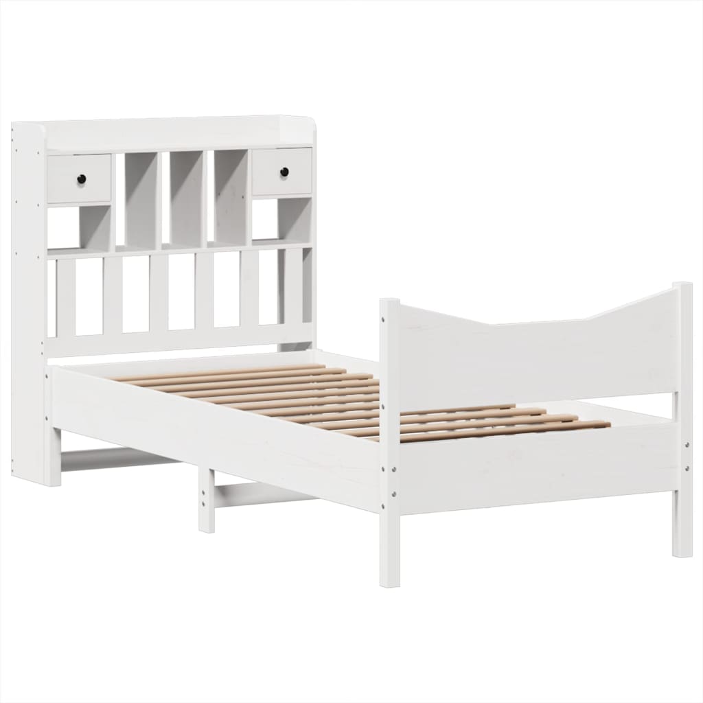 vidaXL Lit en bois massif sans matelas Blanc 75x190 cm Bois de pin
