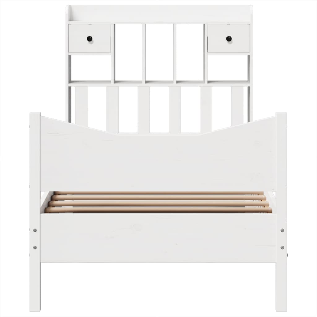 vidaXL Lit en bois massif sans matelas Blanc 75x190 cm Bois de pin
