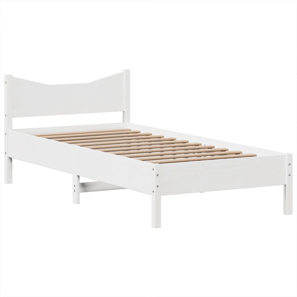 vidaXL Lit en bois massif sans matelas Blanc 75x190 cm Bois de pin