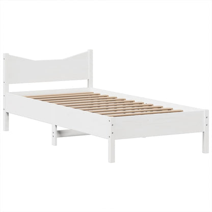 vidaXL Lit en bois massif sans matelas Blanc 75x190 cm Bois de pin