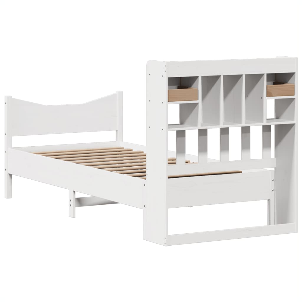 vidaXL Lit en bois massif sans matelas Blanc 75x190 cm Bois de pin