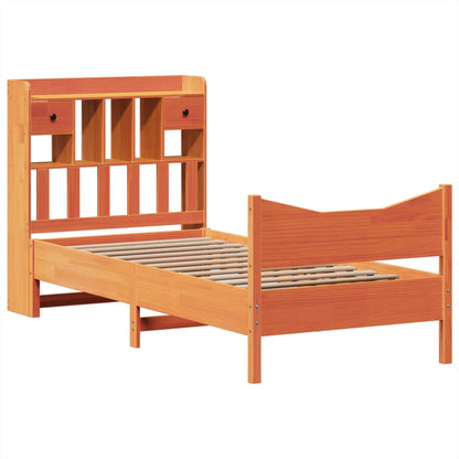 vidaXL Lit en bois massif sans matelas Marron ciré 75x190 cm Bois de pin